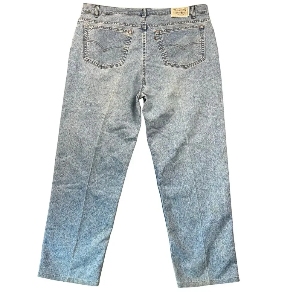 90s Vintage Levi's Jeans Brown Tab 540 Relaxed Light Wash Denim Mens 42 X 28